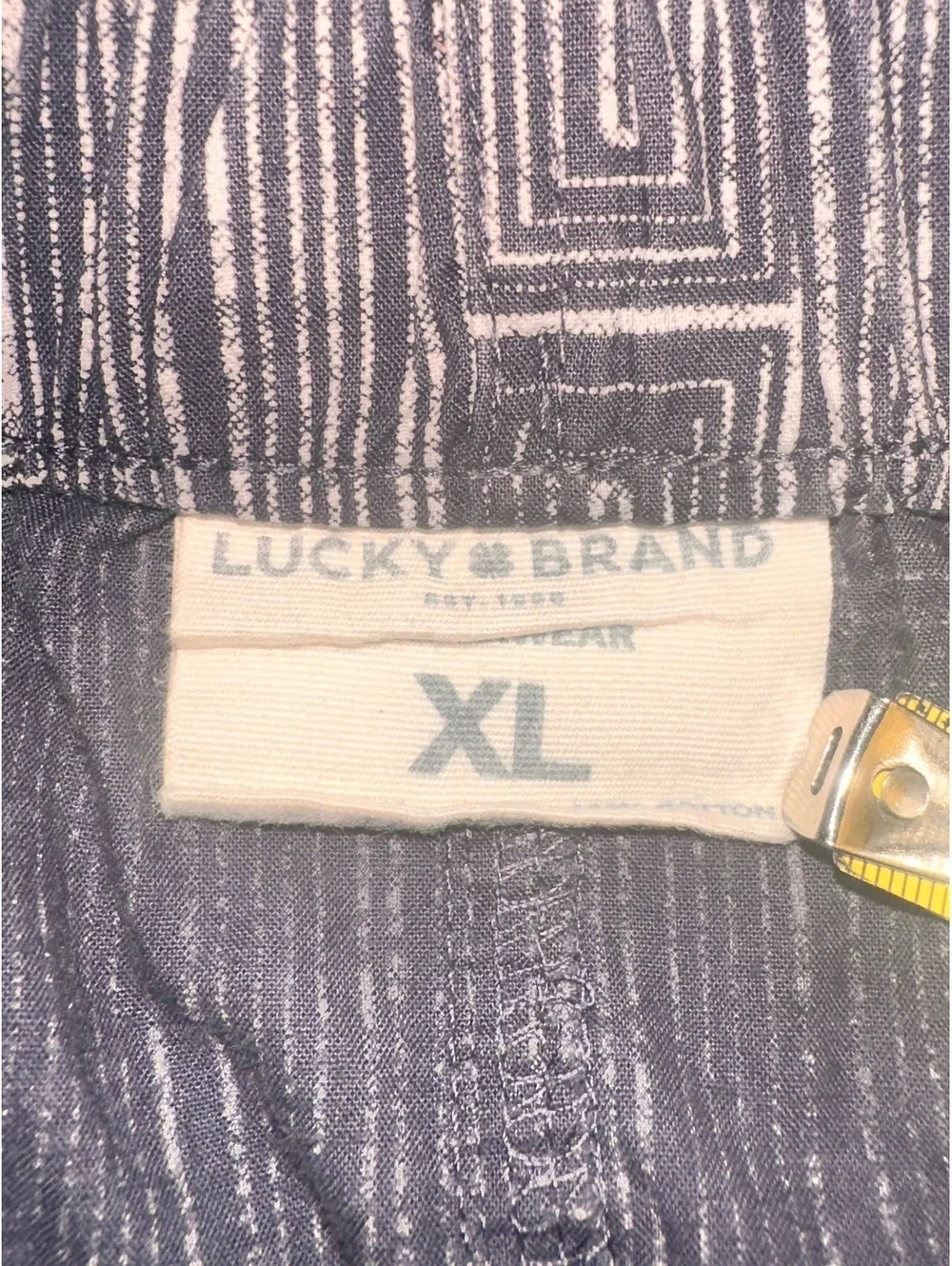 Men’s XL Lucky Brand Geometric Navy White Boxers Underwear